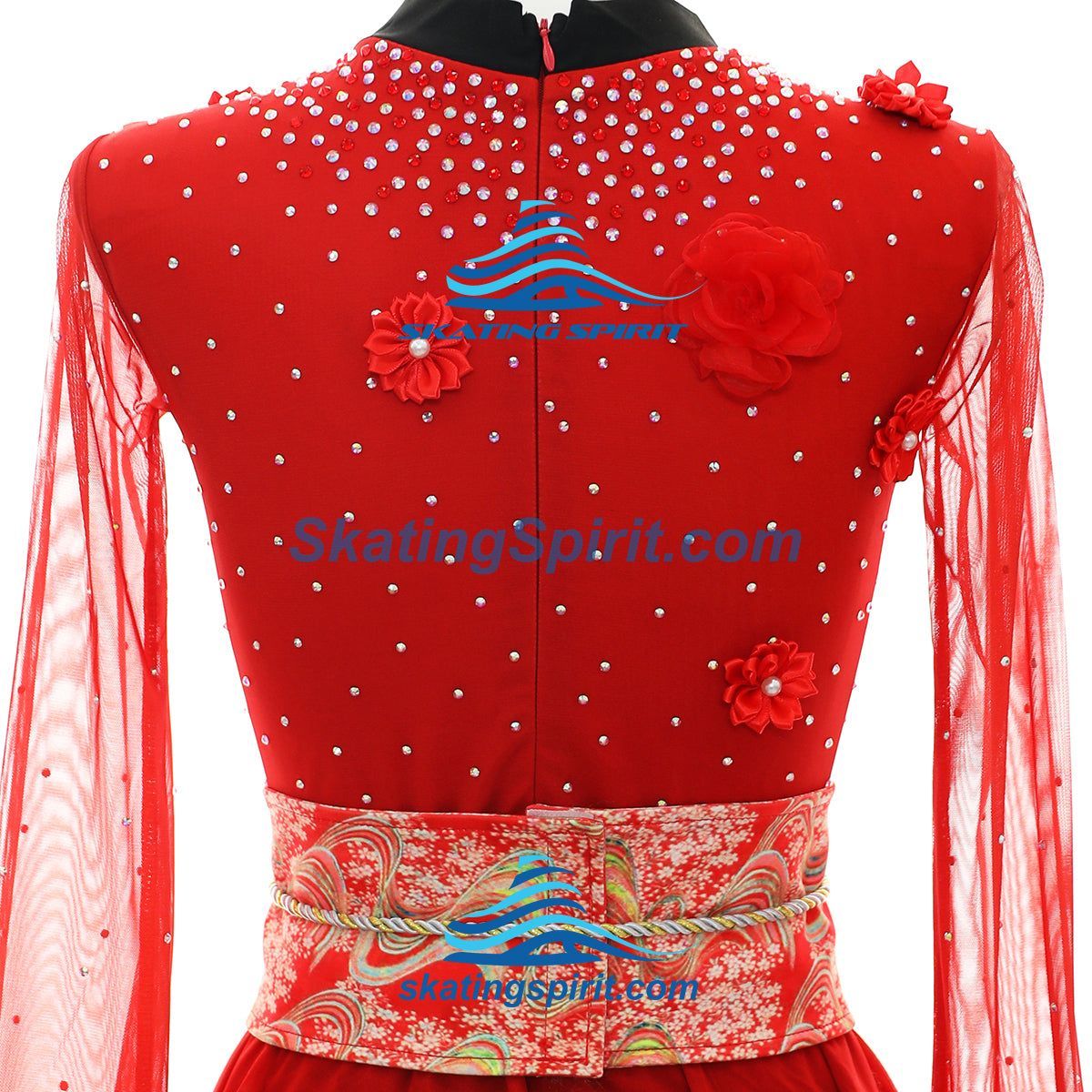 fitted lace wedding dress Figure Skating Dress #SD026 (Movie 