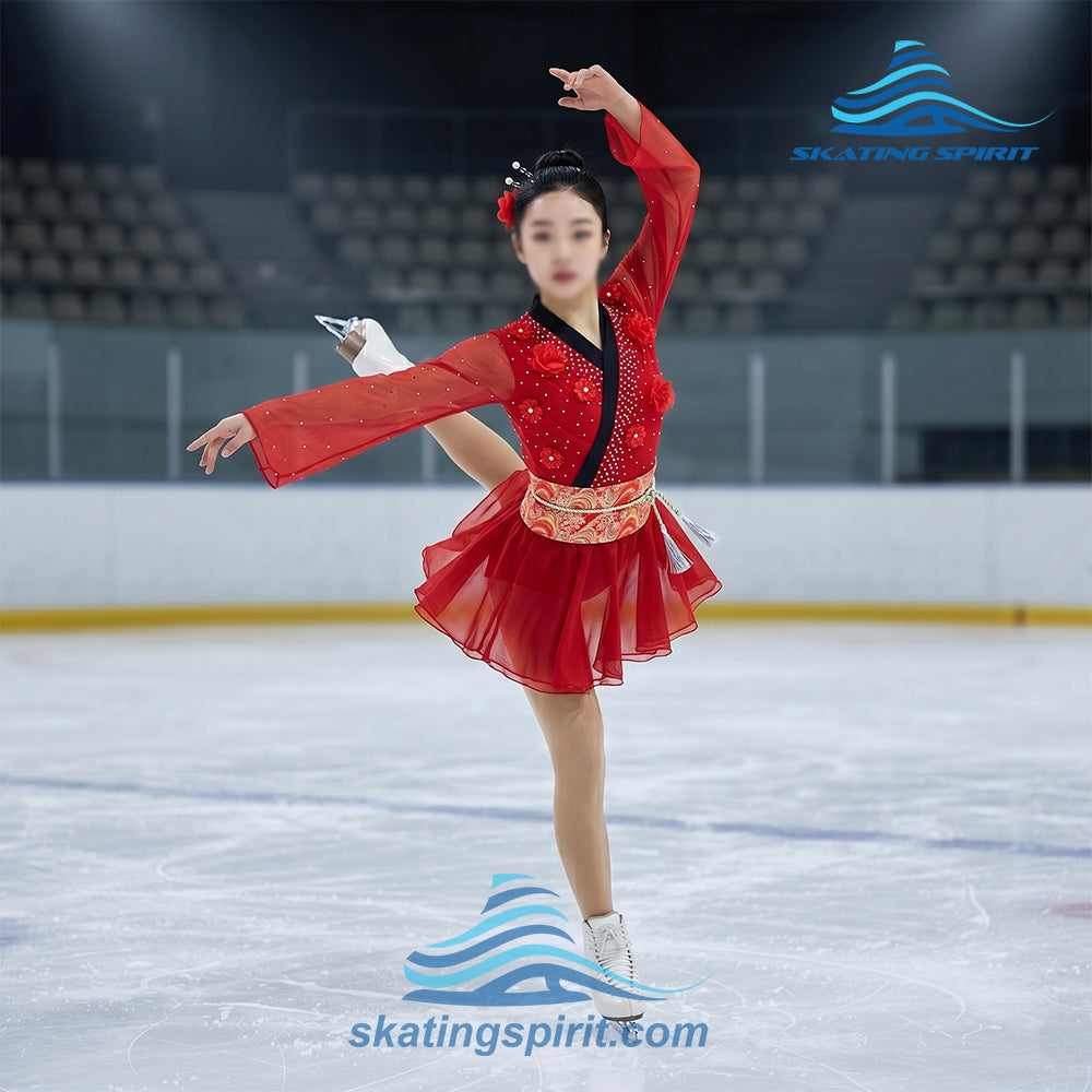red skate dress Red Skater Dress With Back Tie-Up