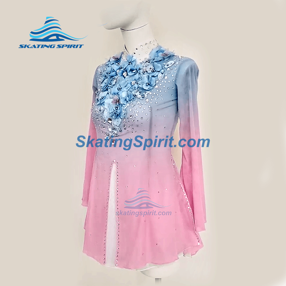 women's light pink ice skating dress Figure Skating Dress #SD029