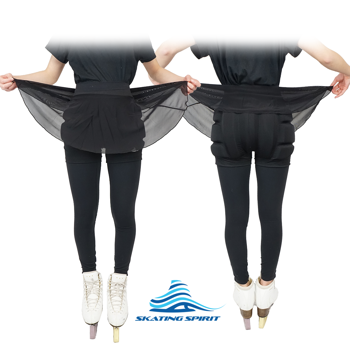 Padded Ice Skating Shorts Crash Pants With Mash Skirt – Skating Spirit
