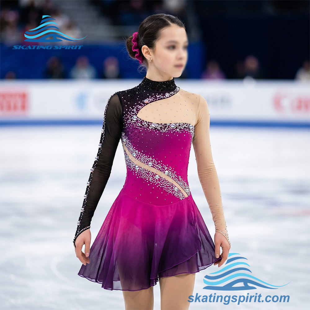 figure skater dress changes color Figure Skating Dress #SD191 – Skating Spirit