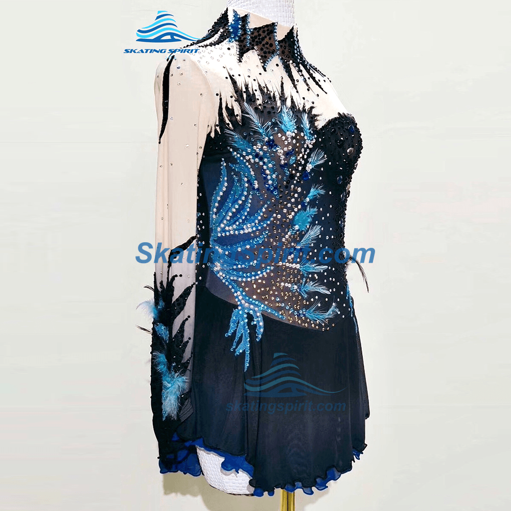 black figure skating dress Figure Skating Dress #SD162 – Skating Spirit