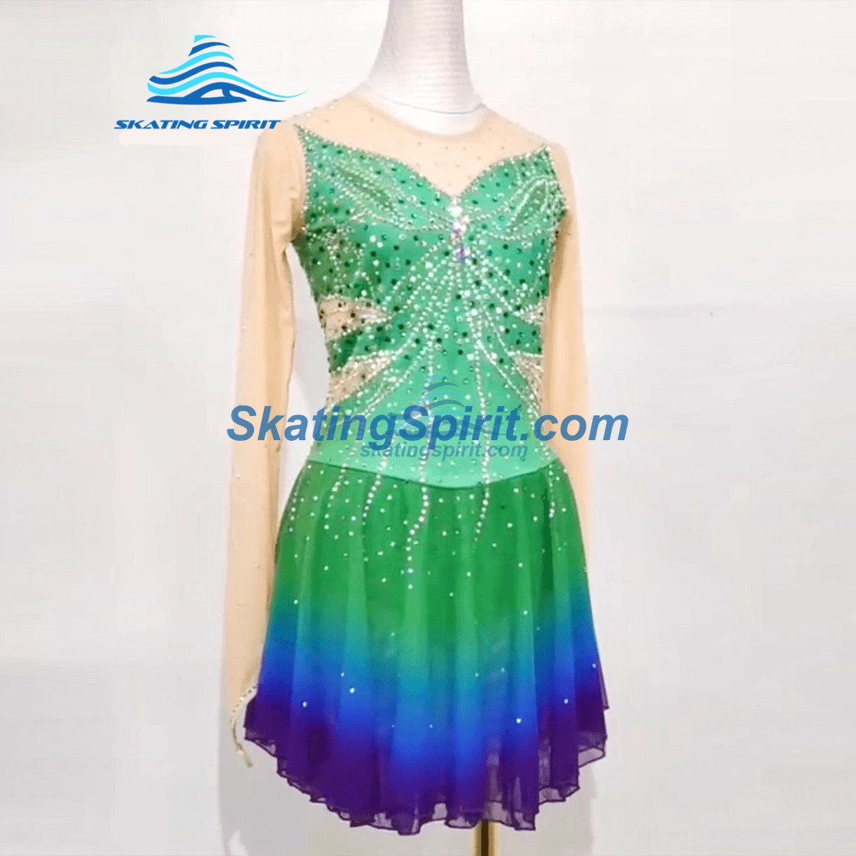 Green figure skating 2024 dress