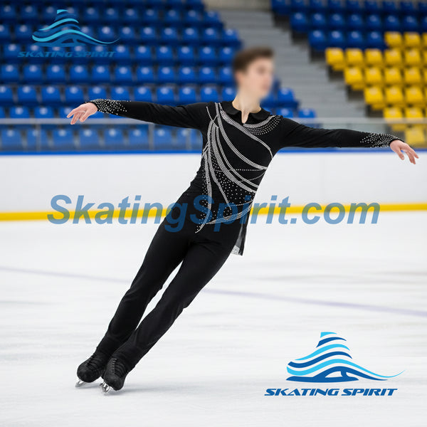 Boys/Men Figure Skating Clothes, Matching Pants Optional #M018