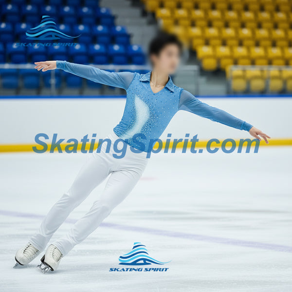 Boys/Men Figure Skating Clothes, Matching Pants Optional #M031