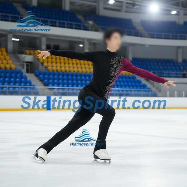 Boys/Men Figure Skating Clothes, Matching Pants Optional #M032