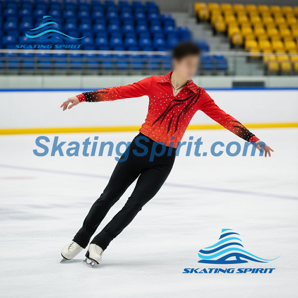 Boys/Men Figure Skating Clothes, Matching Pants Optional #M033