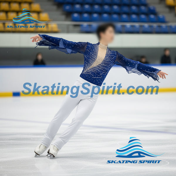 Boys/Men Figure Skating Clothes, Matching Pants Optional #M034