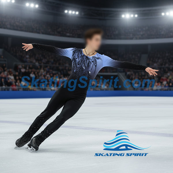 Boys/Men Figure Skating Clothes, Matching Pants Optional #M036