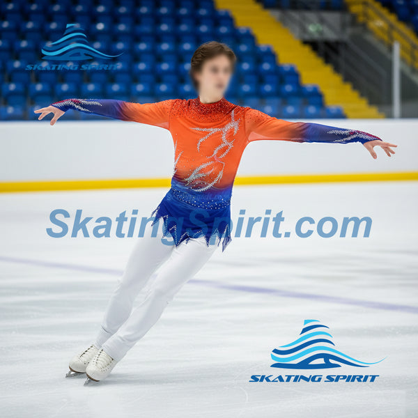 Boys/Men Figure Skating Clothes, Matching Pants Optional #M009