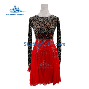 black and red ice skating dress Competition Figure Skating Dress