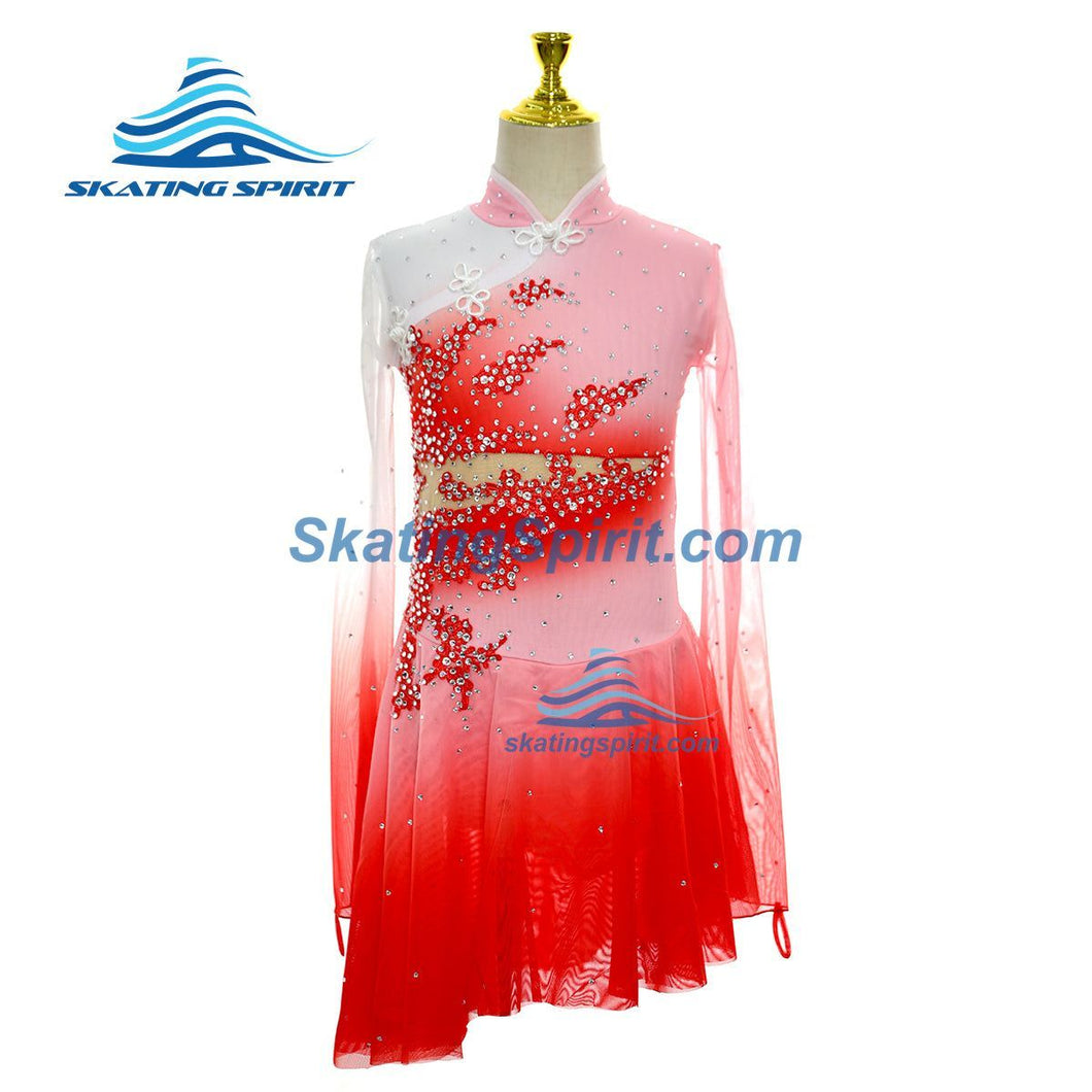 red and white figure skating dress Figure Skating Dress Women's Girls' Ice Skating Dress White Pink Red Thumbhole Spandex High Elasticity Training Competition Skating Wear Crystal / Rhinestone Long Sleeve Ice Skating Figure Skating 2026
