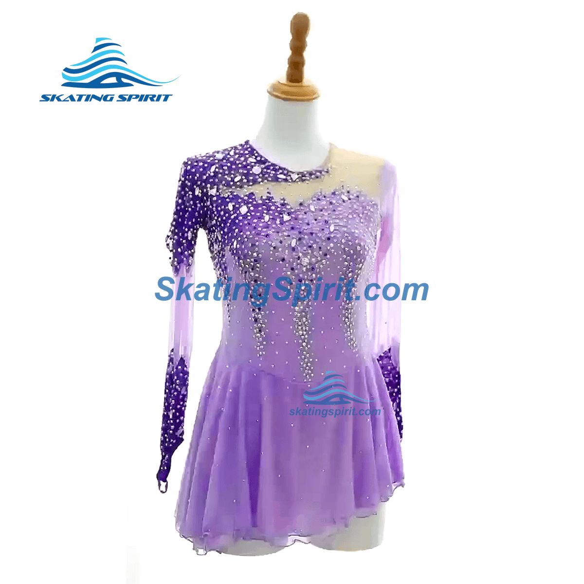 purple ice skating dresses 614 Crystal Kisses Dress - Purple - Jerry's Skating World
