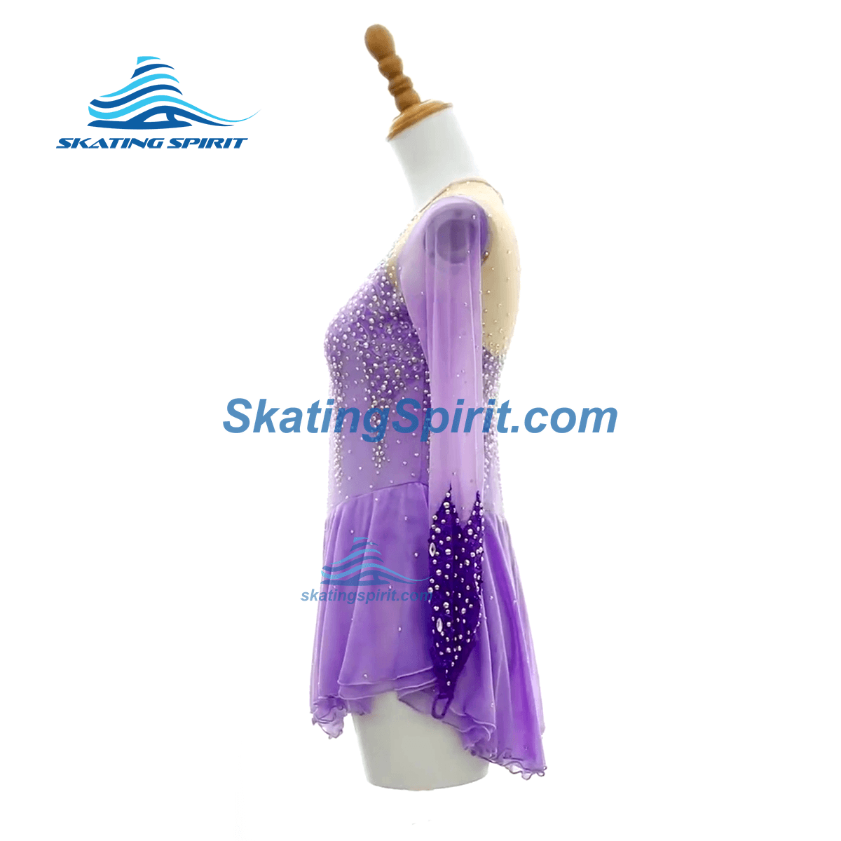 light purple figure skating dress Solitaire Mesh Skate Dress Lilac - Figure
