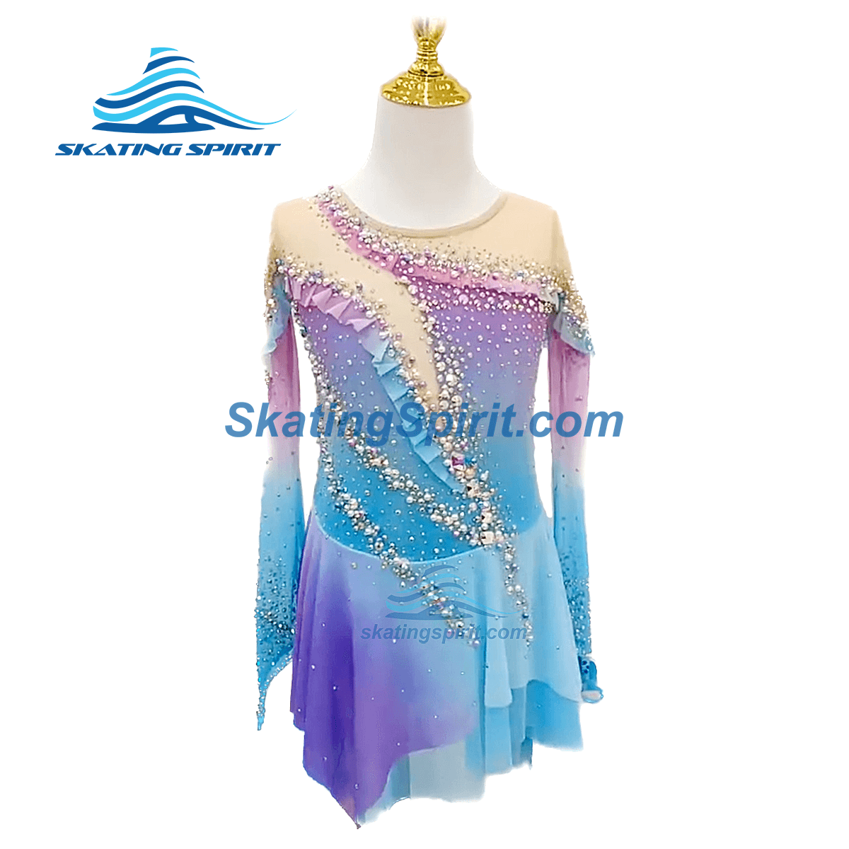 Light blue figure skating dress buy - Official Online Store