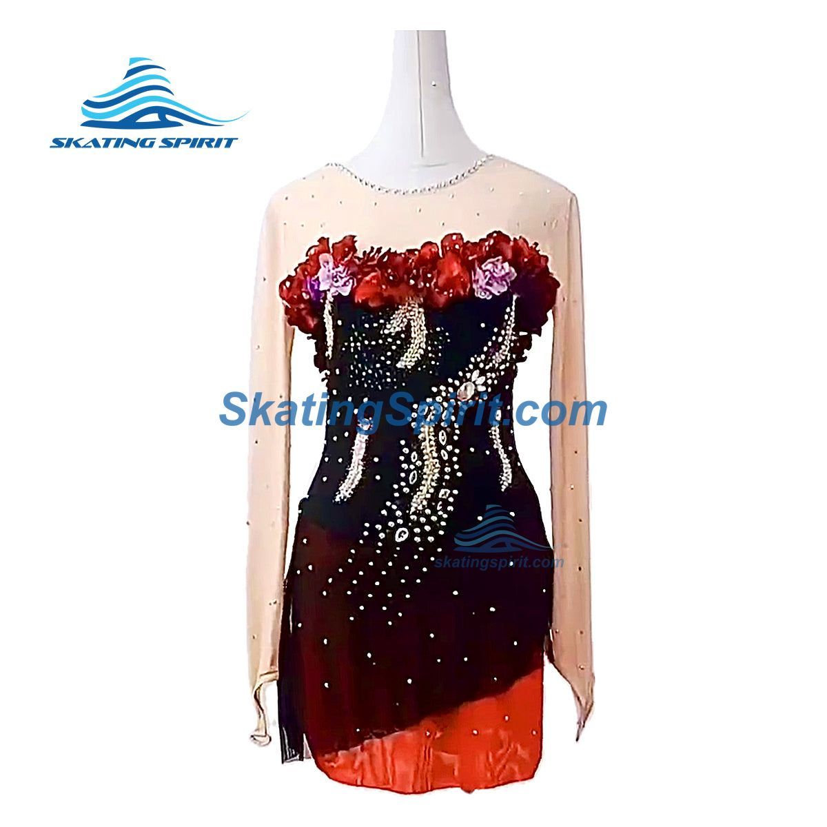 strapless open back dress Competition Figure Skating Dress main image 0