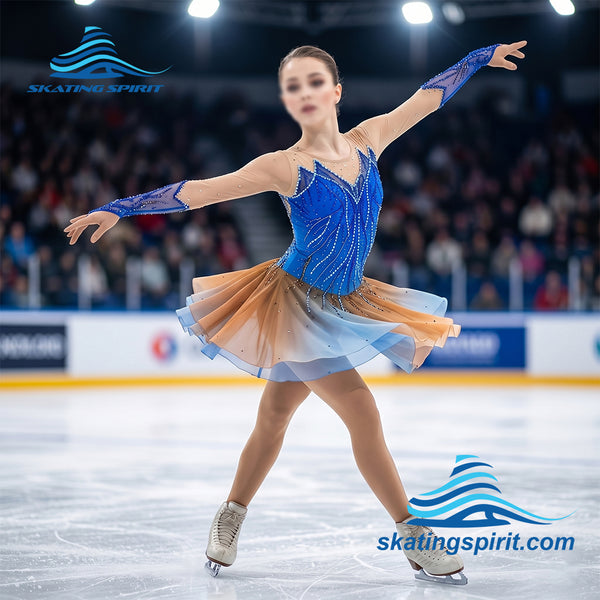 Figure Skating Dress #SD347 (Eastern Bluebird Theme)