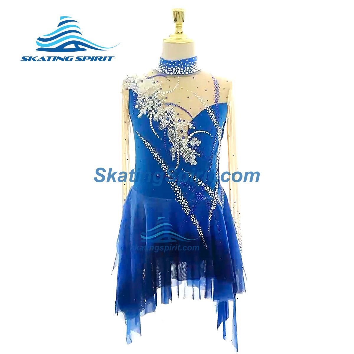blue and white tropical dress Denby Strapless Mini Dress main image 1