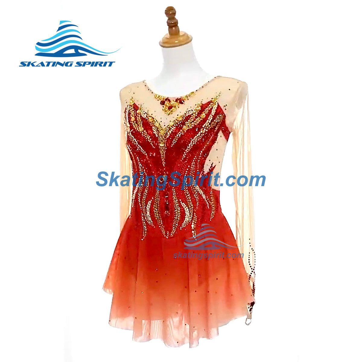 red figure skating dress Ice Adult skating Gymnastics Costume The moment you don this dress Velvet Red Figure Skating Dress