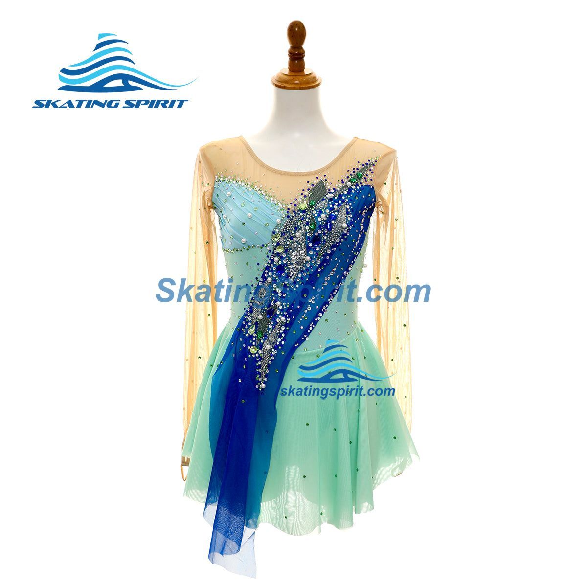 slim fit dress slacks Figure Skating Dress #SD236 – Skating Spirit main image 0