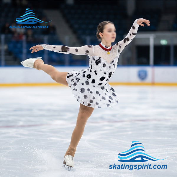 Figure Skating Dress #SD478 (Movie "101 Dalmatians" Theme)
