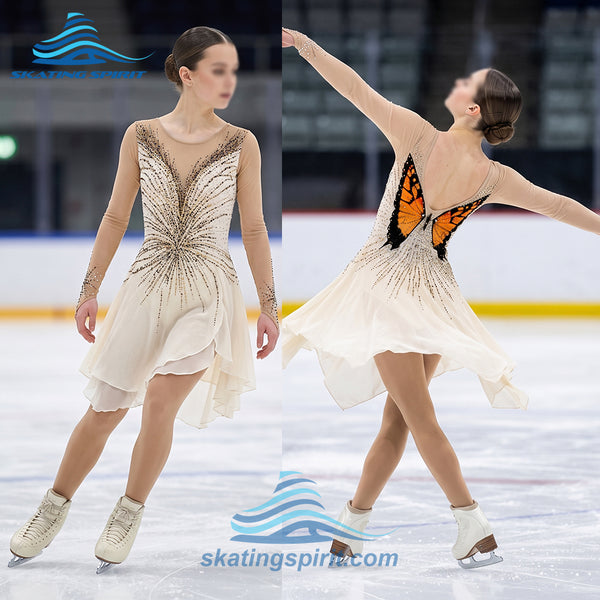 Figure Skating Dress #SD484 (Monarch Butterfly Inspired)
