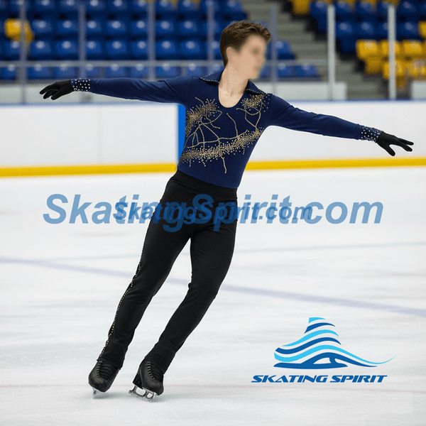Boys/Men Figure Skating Clothes, Matching Pants Optional #M002