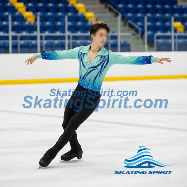 Boys/Men Figure Skating Clothes, Matching Pants Optional #M005