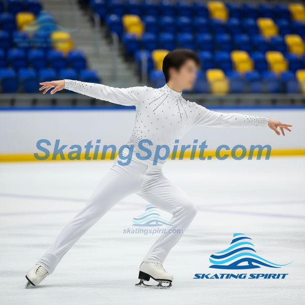 Boys/Men Figure Skating Clothes, Matching Pants Optional #M013
