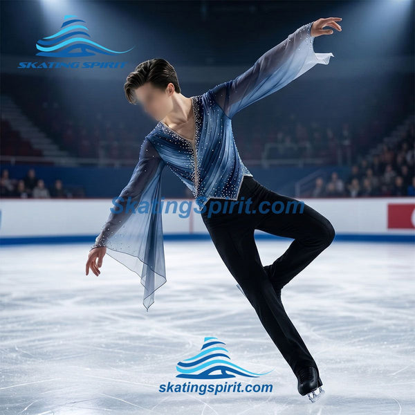 Boys/Men Figure Skating Clothes, Matching Pants Optional #M044