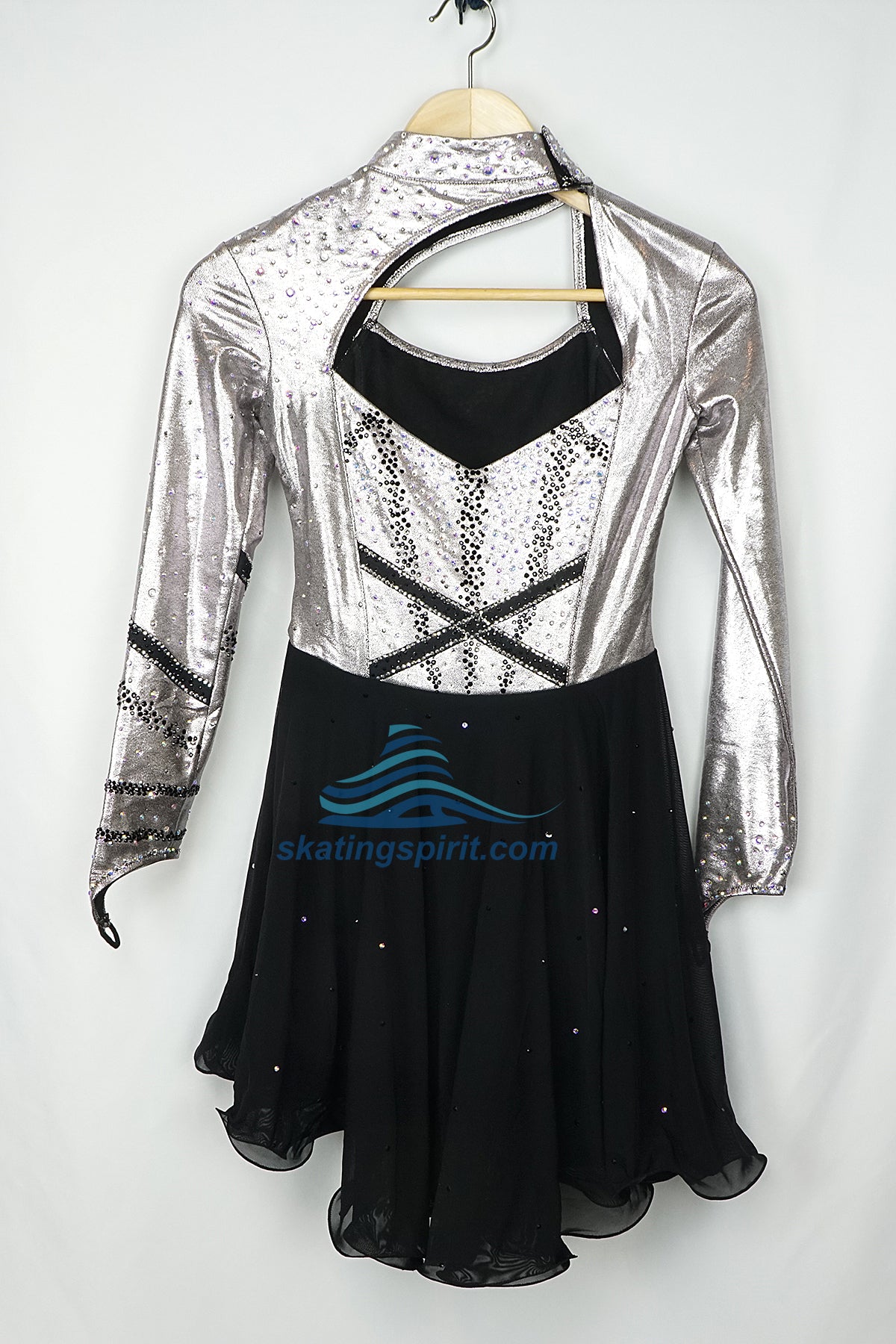 grey skating dress F25005-WO Ombre Figure Skate Dress main image 1
