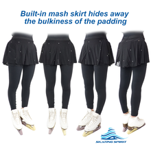 Load image into Gallery viewer, Padded Ice Skating Shorts Crash Pants With Mash Skirt - Skate with Confidence and Style