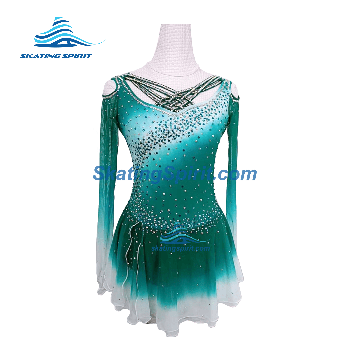 Blue figure skating dress sales