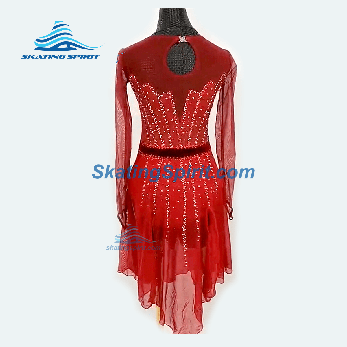red figure skating dress #SD421 This dress is bound to become a cherished addition to your figure skating wardrobe Figure Skating Dress #SD213