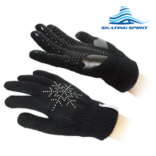 Load image into Gallery viewer, Gel Padded Gripper Gloves with Rhinestone Snowflakes