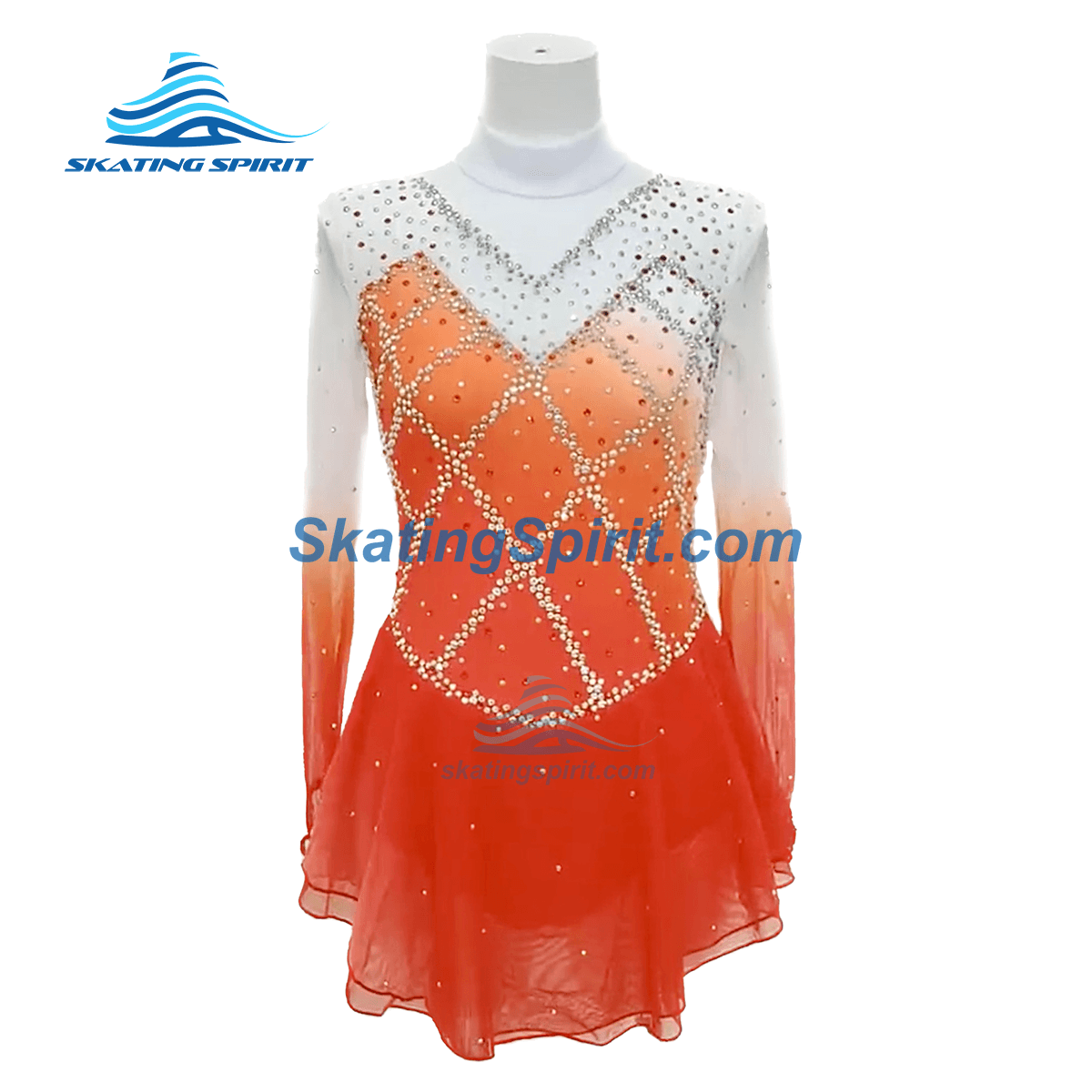 Orange figure skating 2024 dress