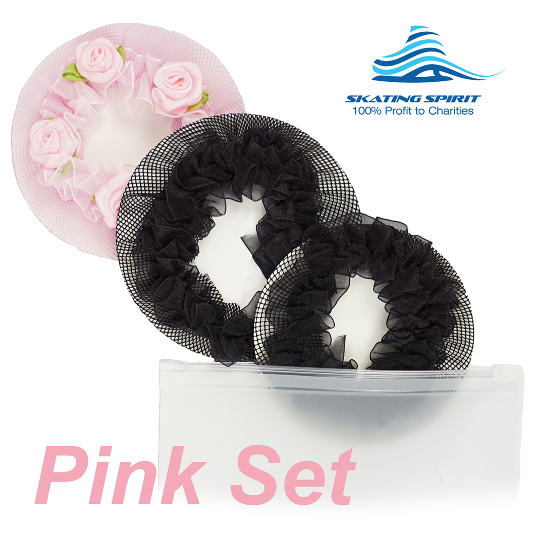 Colored Hair Nets for Ballet Bun (3 Pieces Set) - Attractive and Stylish