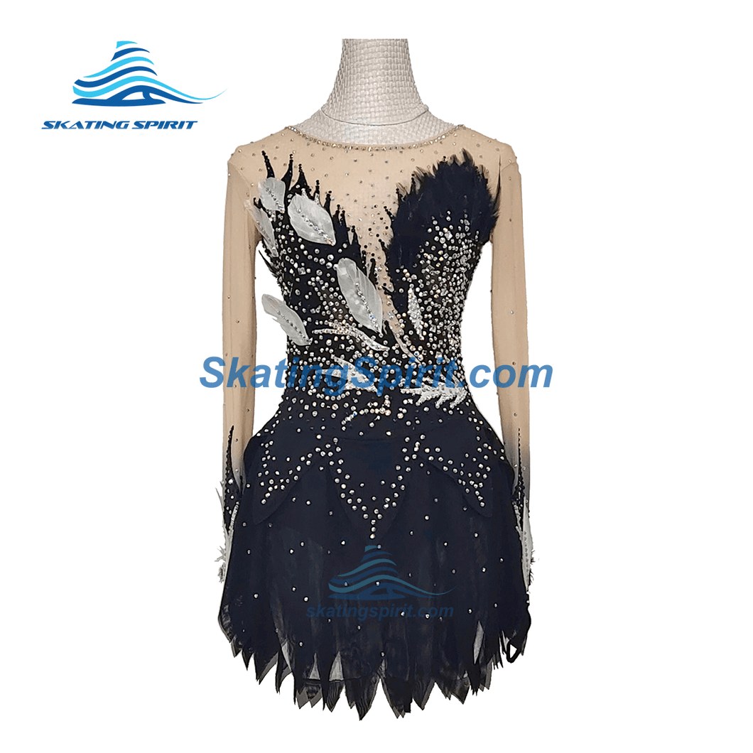 Black and gold figure top skating dresses