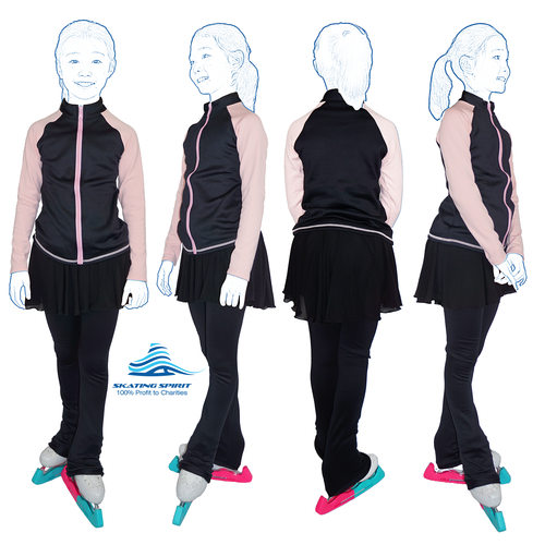 Two-tone Skating Training Outfit with Built-in Butt/Hip Pads
